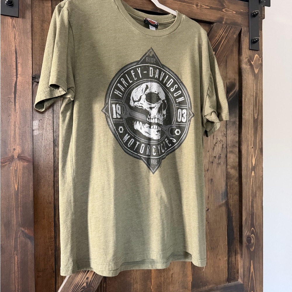 Harley-Davidson Skull Graphic Olive T-Shirt